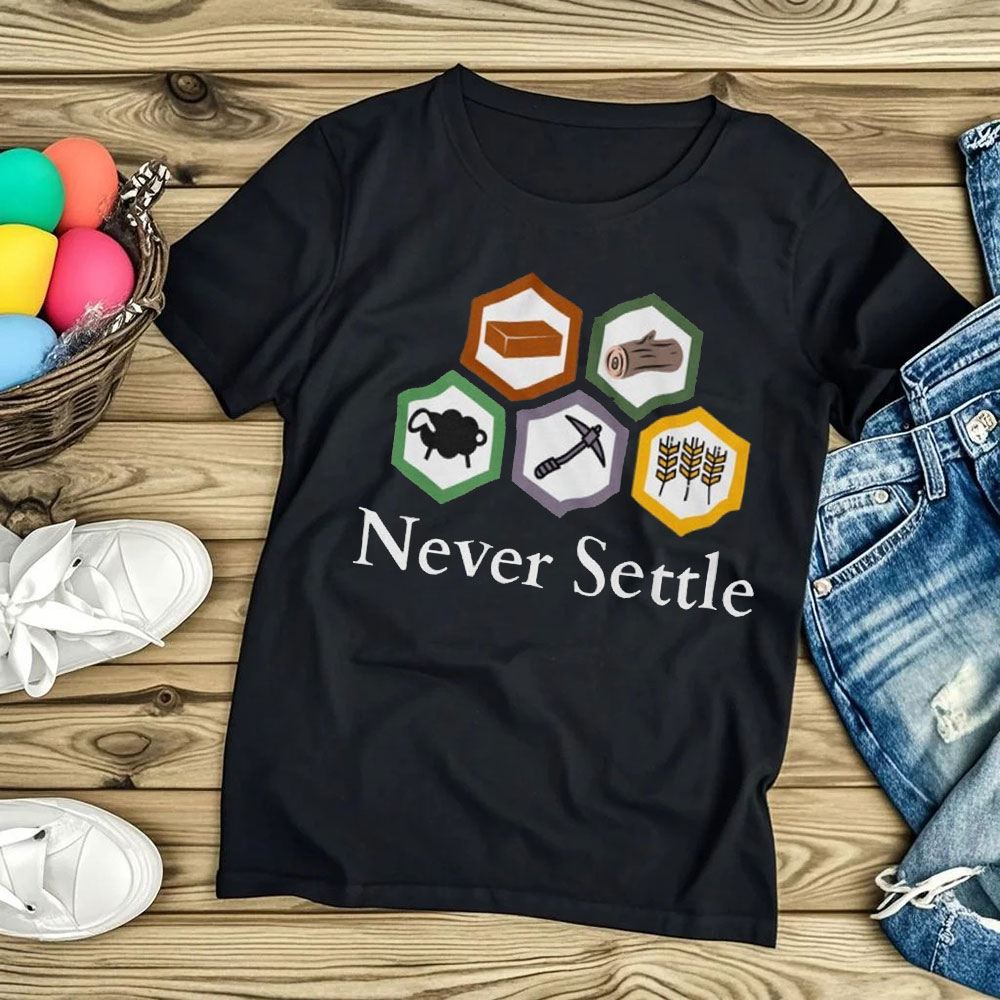 Board Game Catan - Never Settle Catan Shirt Vintage Settlers