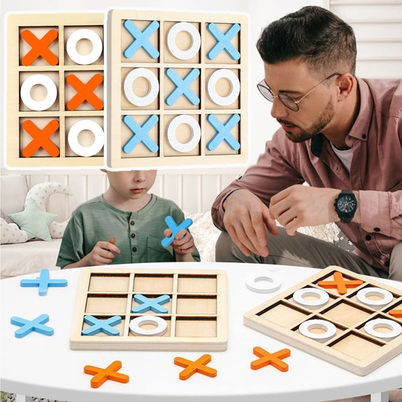 Wooden Tic Tac Toe Board Game  - Board Game Fun ulasan dan harga